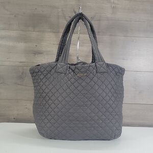 MZ Wallace Metro Gray Quilted Nylon Tote Bag